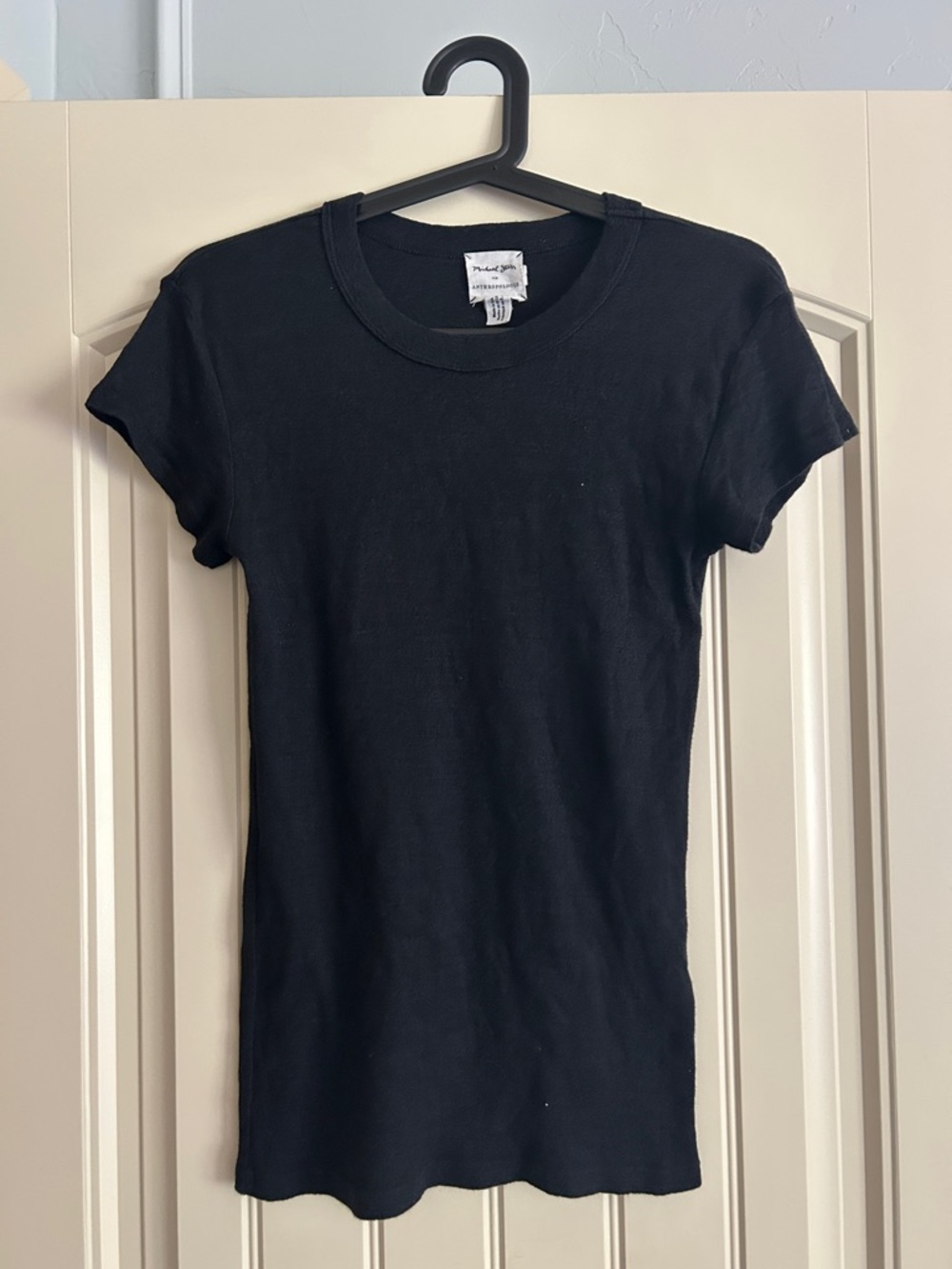 Michael Stars for Anthropologie Black Short Sleeve Crew Tee